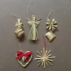 Julgranhängen i halm, set om 5
