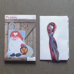 Julstrumpa mini Nisse, broderikit