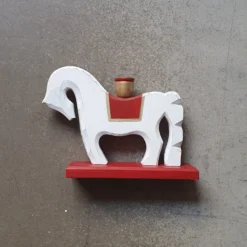 Ljusstake Ensam häst, vit