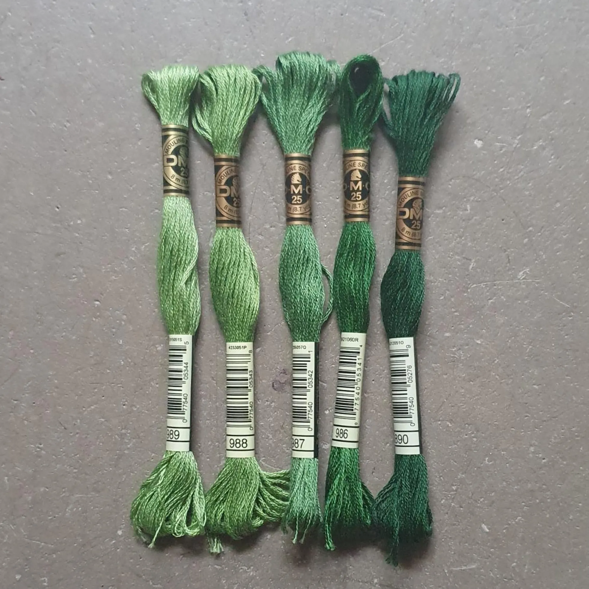 Moulinégarn grön, 5-pack