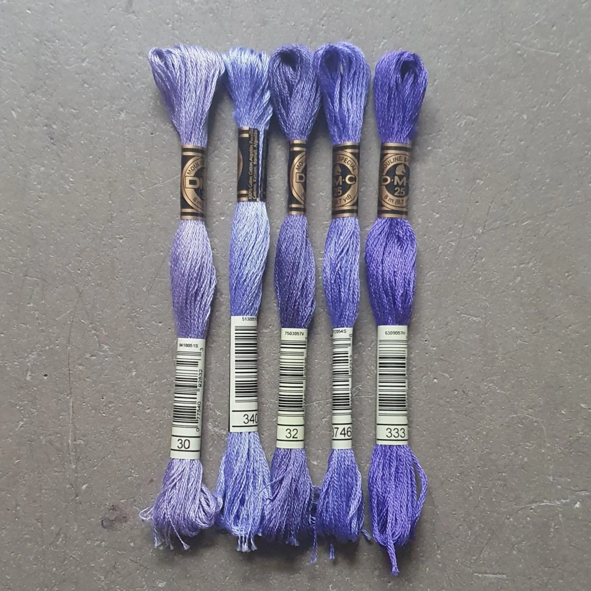 Moulinégarn lila, 5-pack