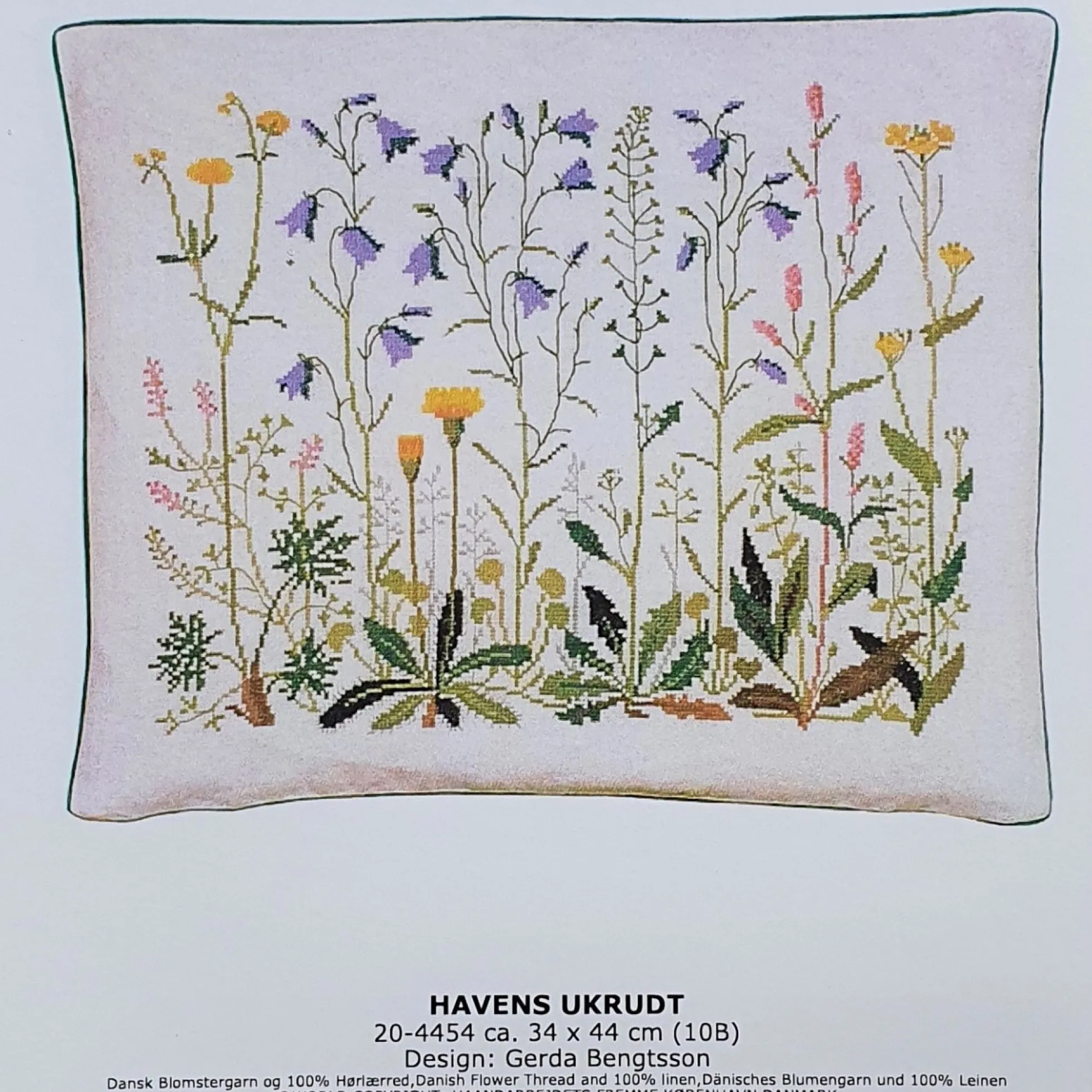 Trädgårdens ogräs, kudde, broderikit