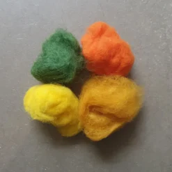Ulltussar, gul/senap/mörkgrön/orange