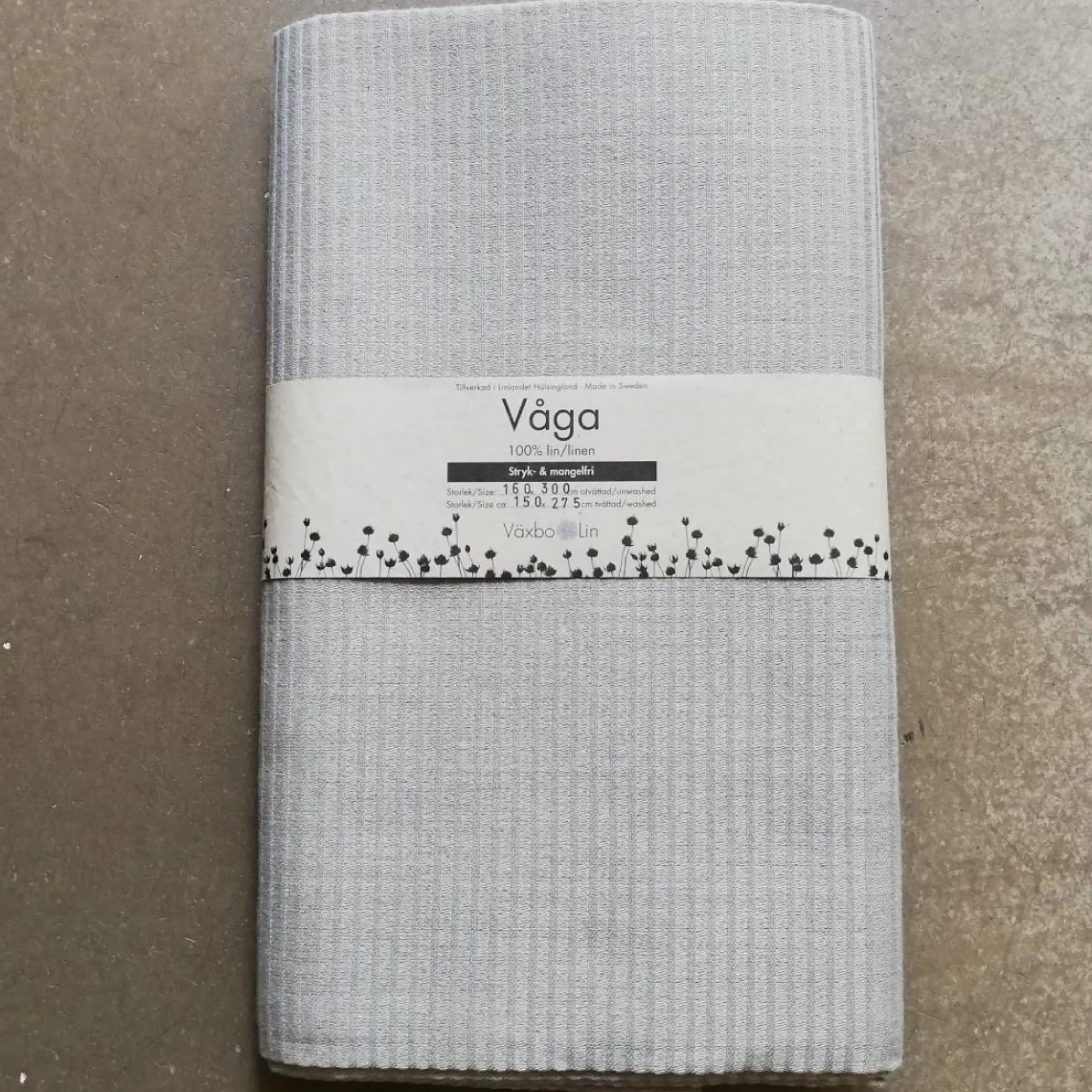 Våga, ljusblå duk